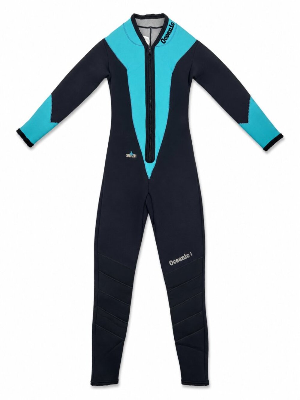 Oceanic USA Vintage 1986 Black Teal 2.5mm Full Wetsuit Small
